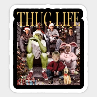 Cartoon Christmas Thug Life, Movie Character, Thug Life Xmas, Thug Life Merry Christmas, Vintage Movie Thug Life Sticker